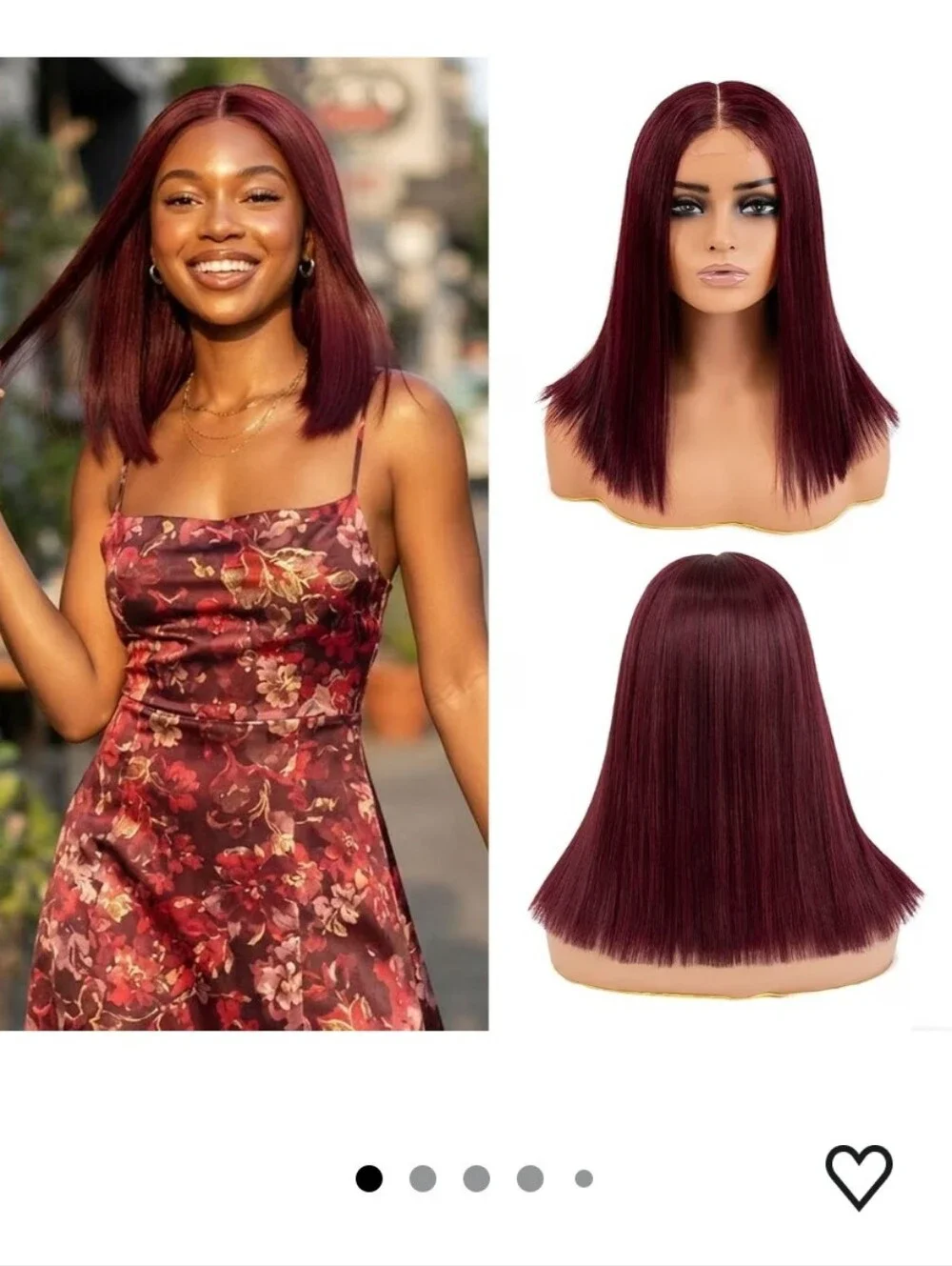 Straight Bob Wig Human Hair 99J Burgundy, 300% Density HD Lace